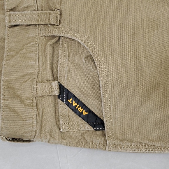 Ariat Rebar M4 pants men's 42 ×30L  field khaki  relaxed straight leg made tough - Picture 4 of 16